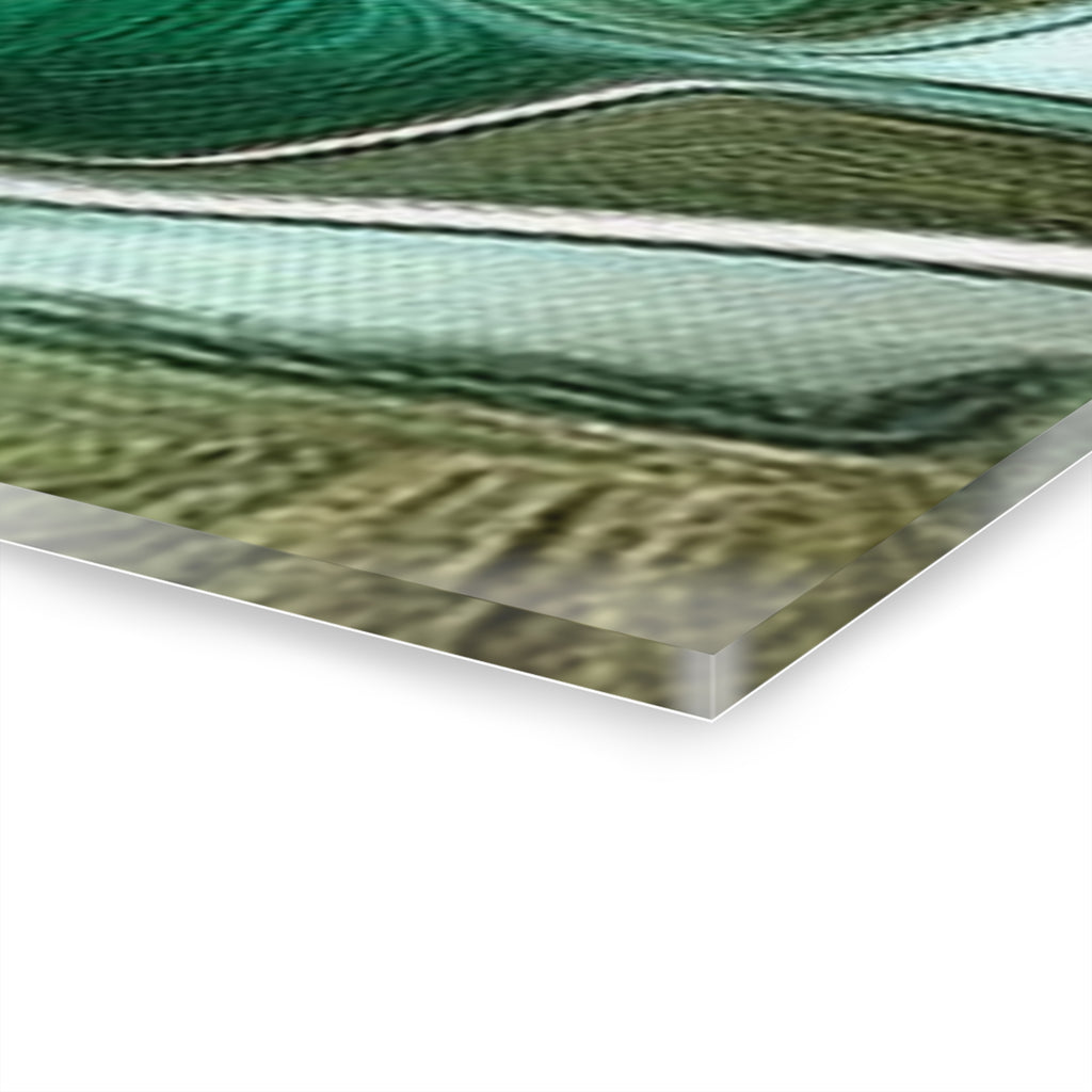 Abstract Green Flow Acrylic Print — Modern Wall Art (French Cleat Hanging)