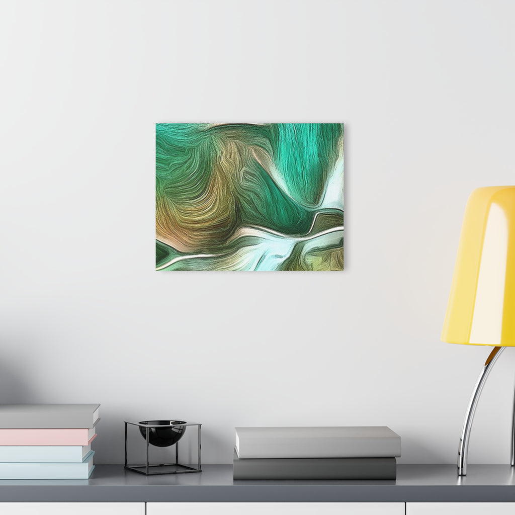 Abstract Green Flow Acrylic Print — Modern Wall Art (French Cleat Hanging)