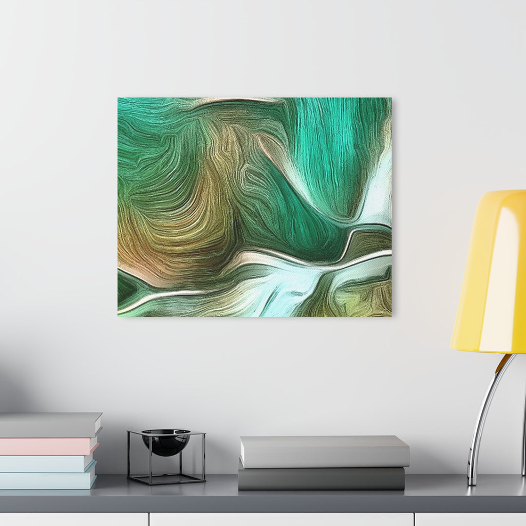 Abstract Green Flow Acrylic Print — Modern Wall Art (French Cleat Hanging)