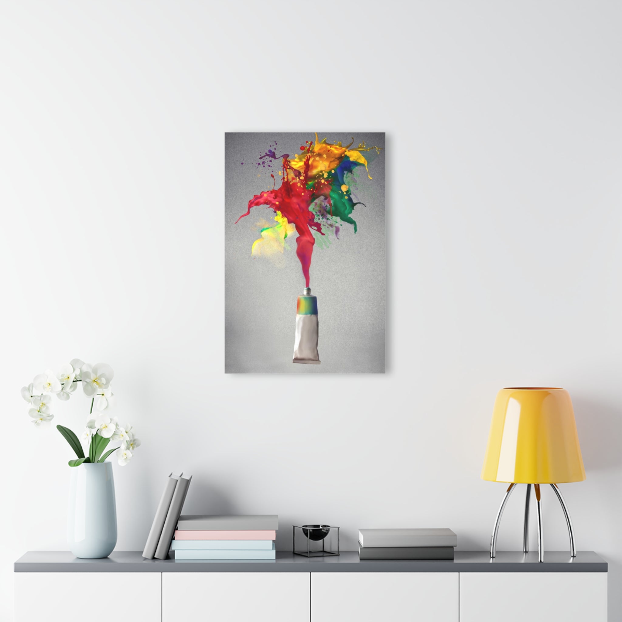 Color Burst Paint Tube Acrylic Print — Vibrant Art Wall Decor (French Cleat Hanging)