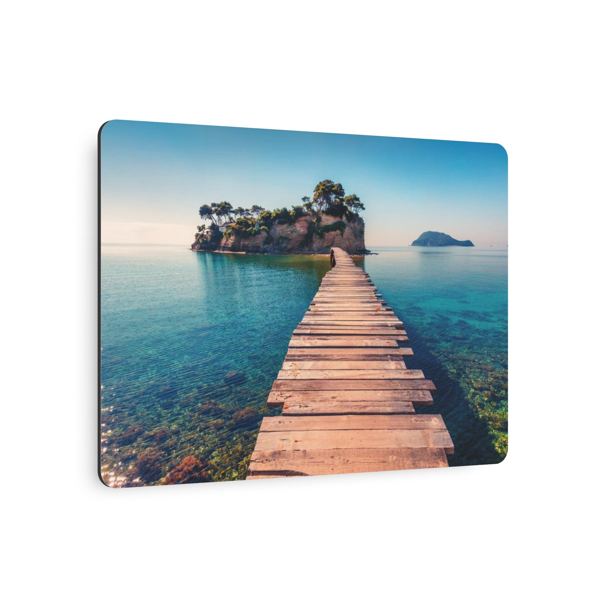 Metal Sign - Serene Island Pier Seascape Wall Art