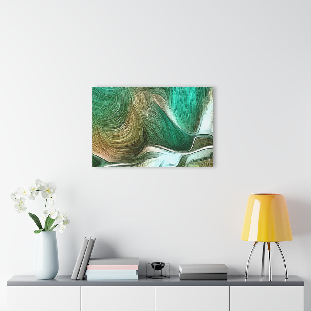 Abstract Green Flow Acrylic Print — Modern Wall Art (French Cleat Hanging)