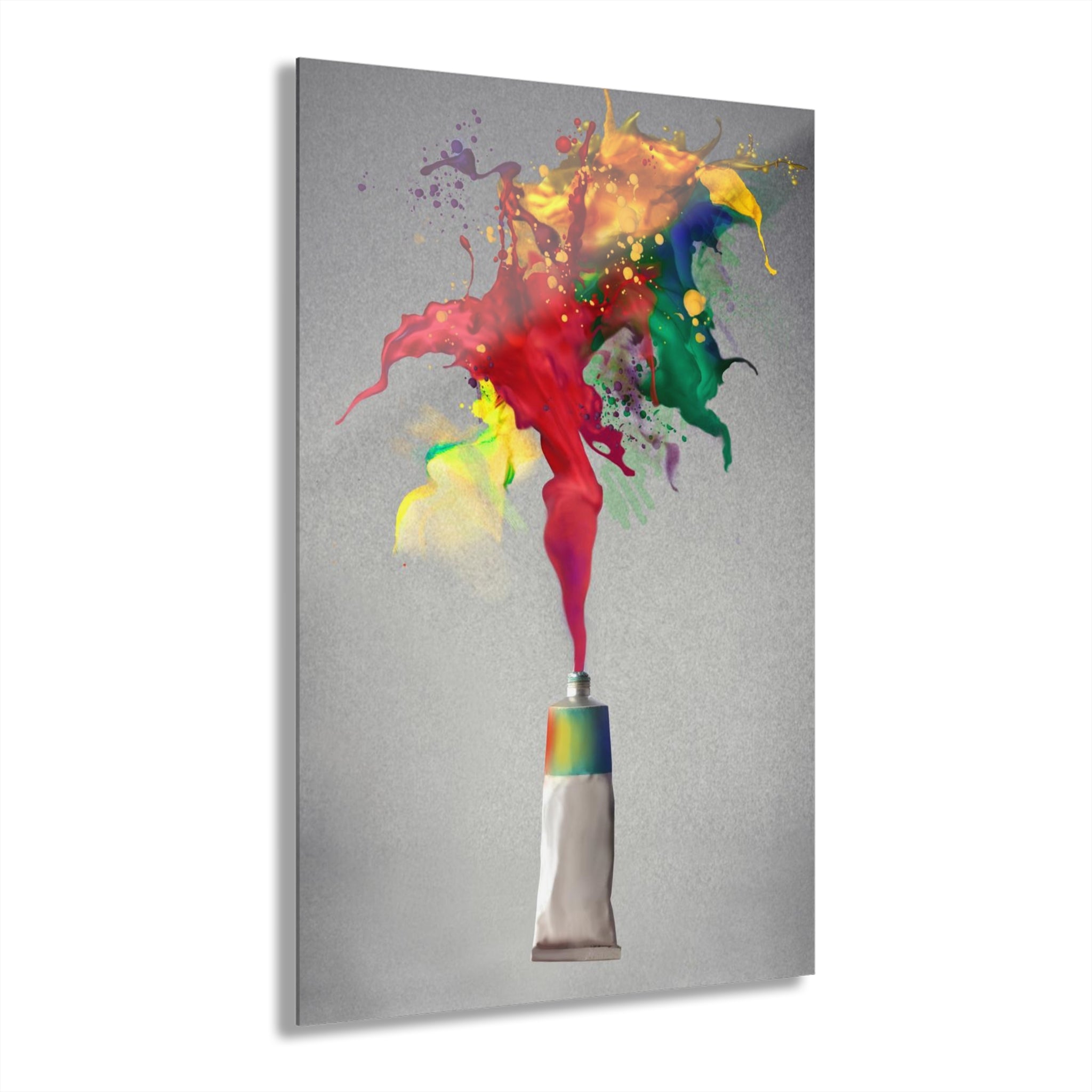 Color Burst Paint Tube Acrylic Print — Vibrant Art Wall Decor (French Cleat Hanging)