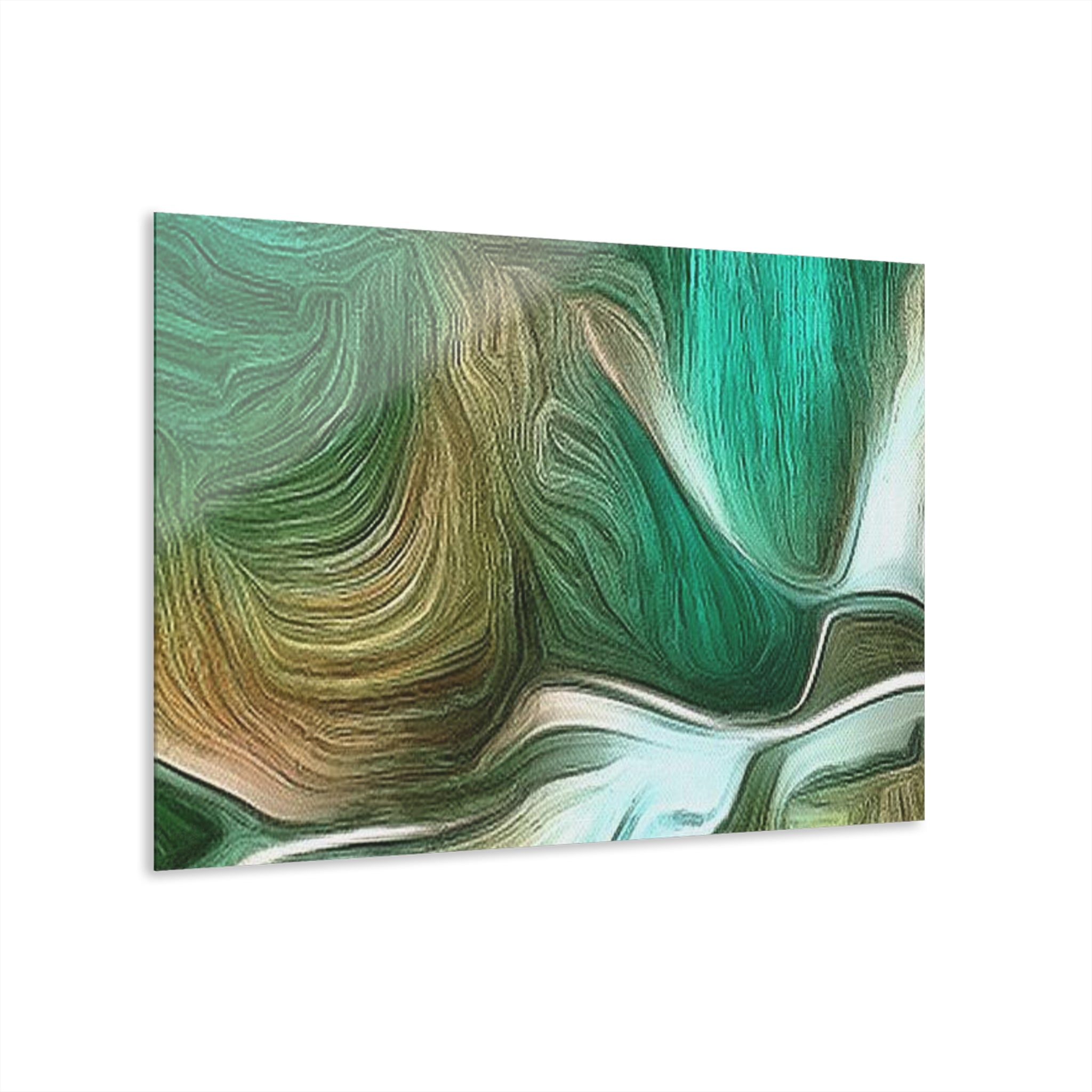 Abstract Green Flow Acrylic Print — Modern Wall Art (French Cleat Hanging)