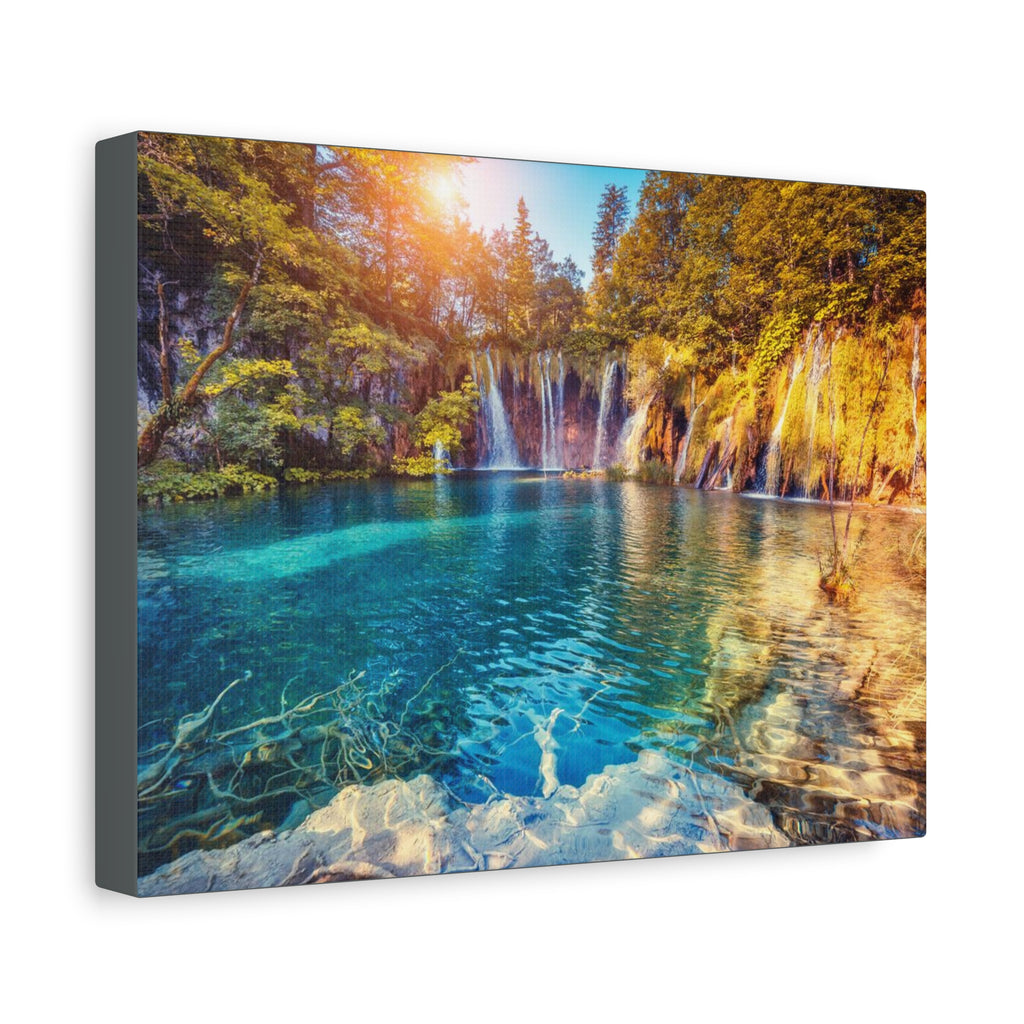 Waterfall Lake Matte Canvas Print — Stretched 1.25" Wall Art