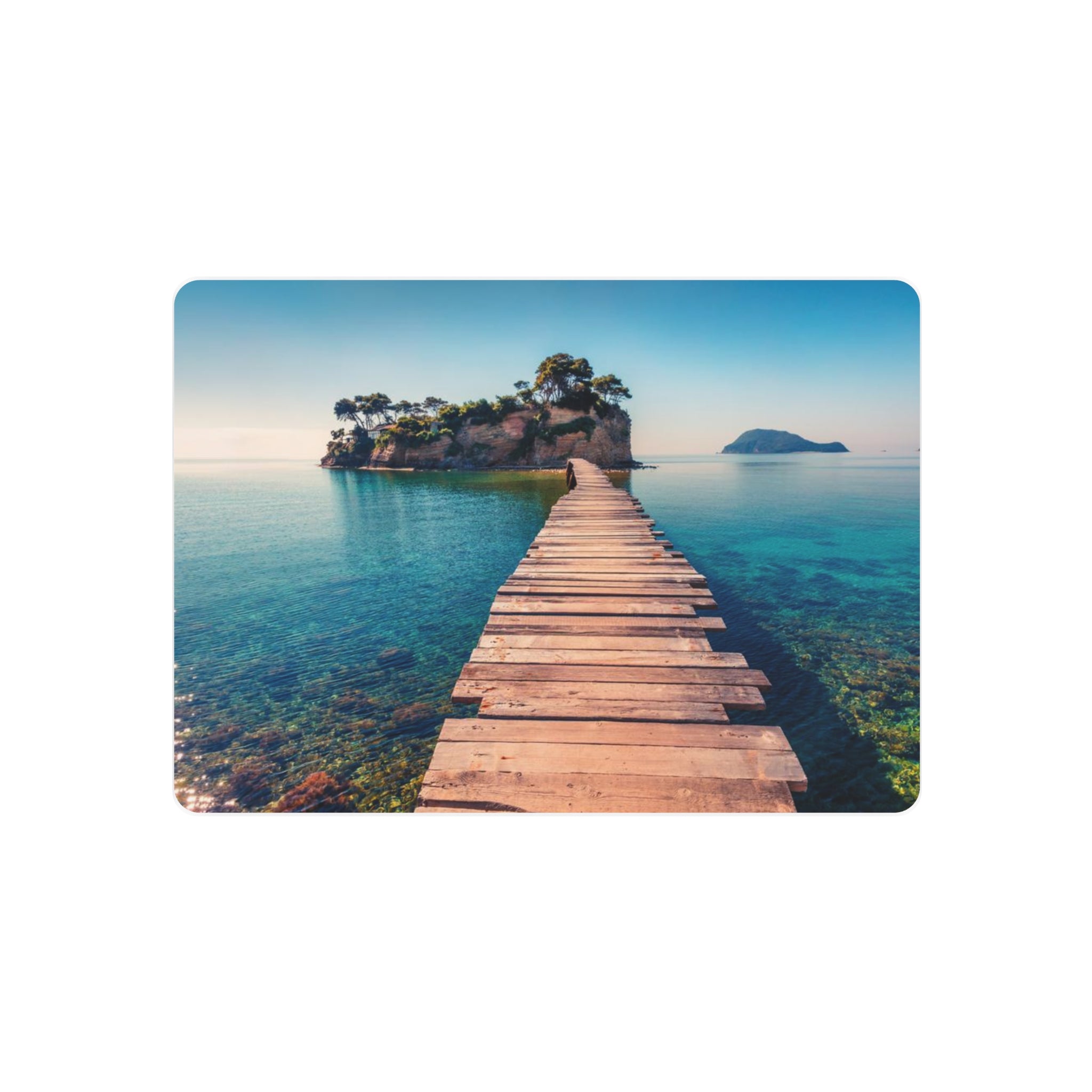 Metal Sign - Serene Island Pier Seascape Wall Art