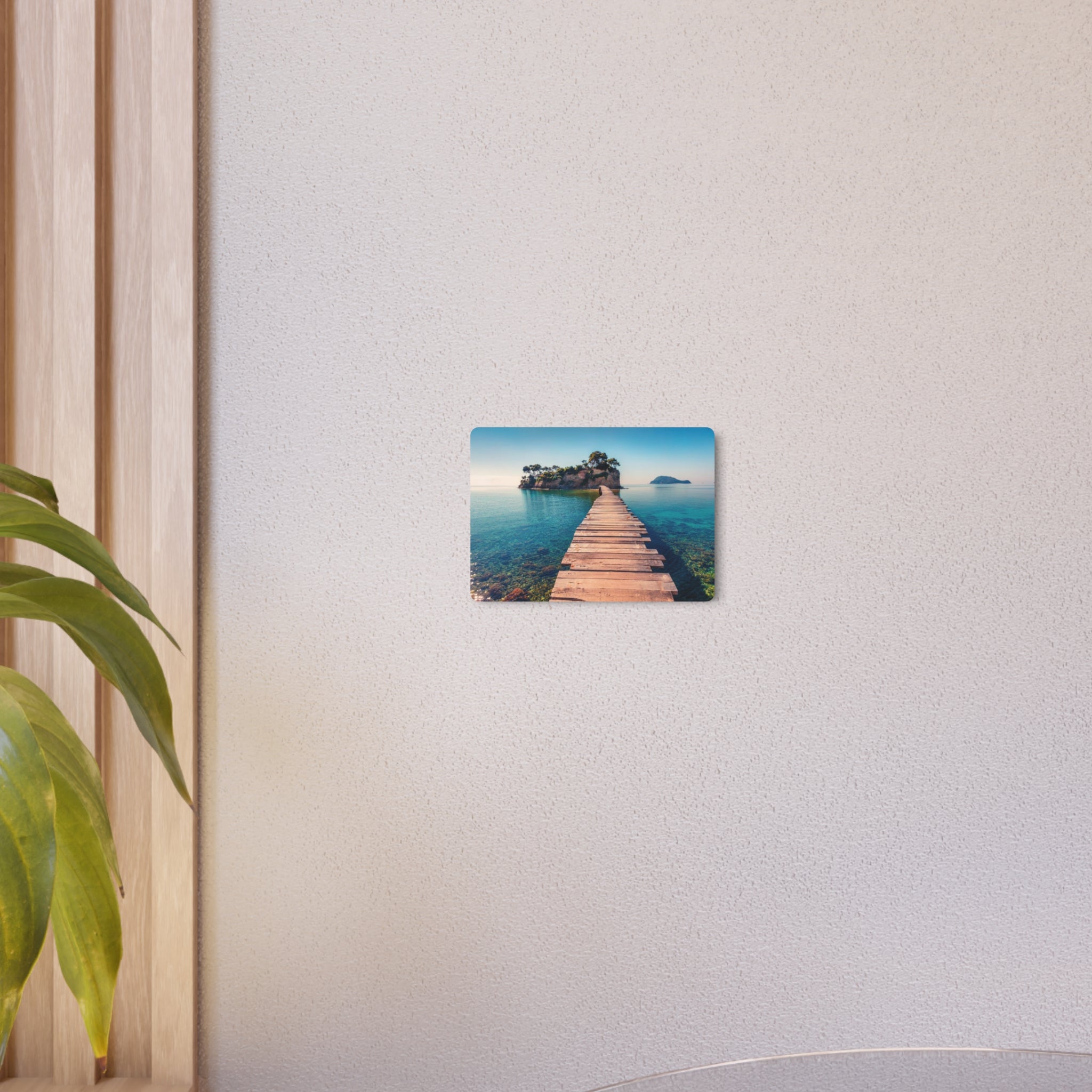 Metal Sign - Serene Island Pier Seascape Wall Art