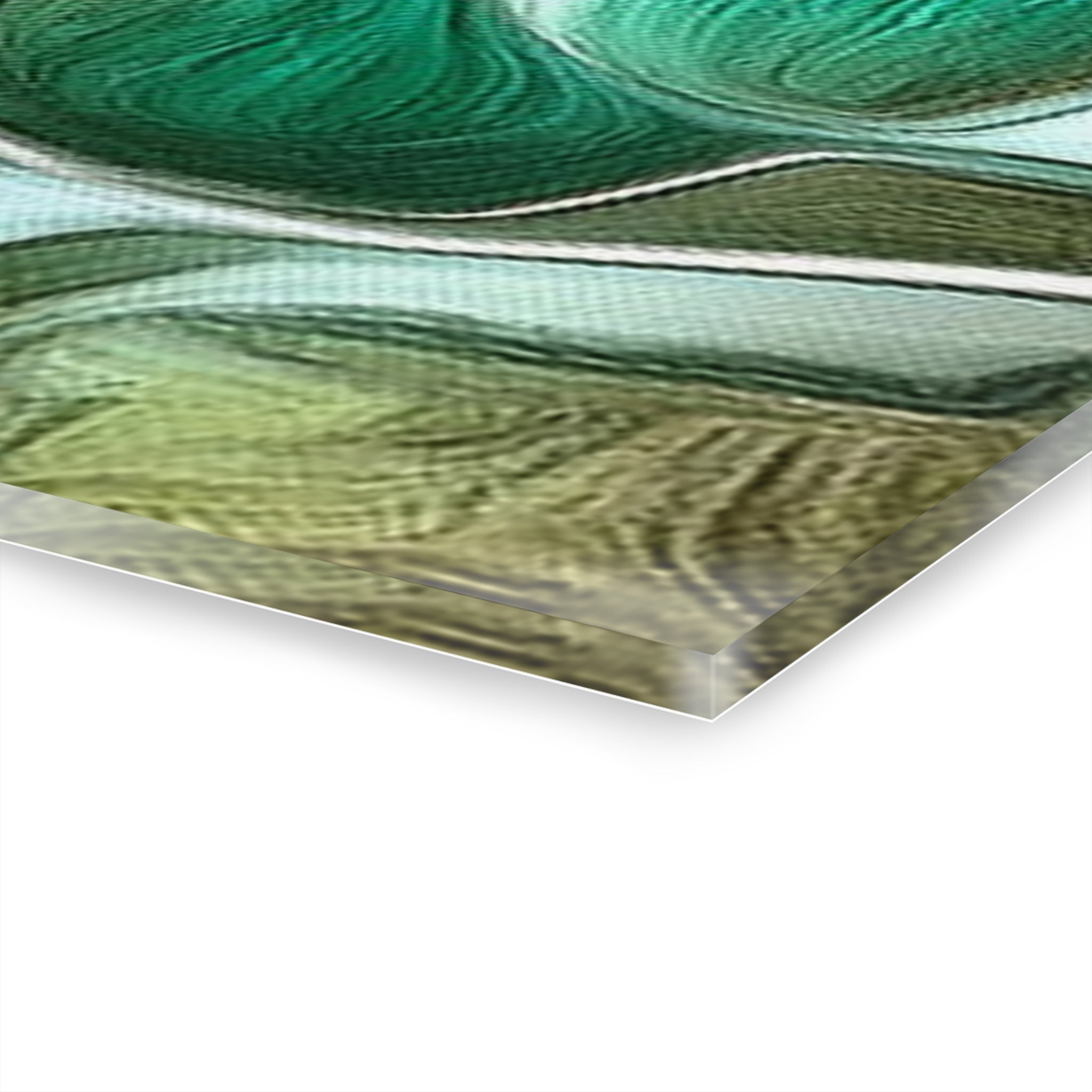 Abstract Green Flow Acrylic Print — Modern Wall Art (French Cleat Hanging)