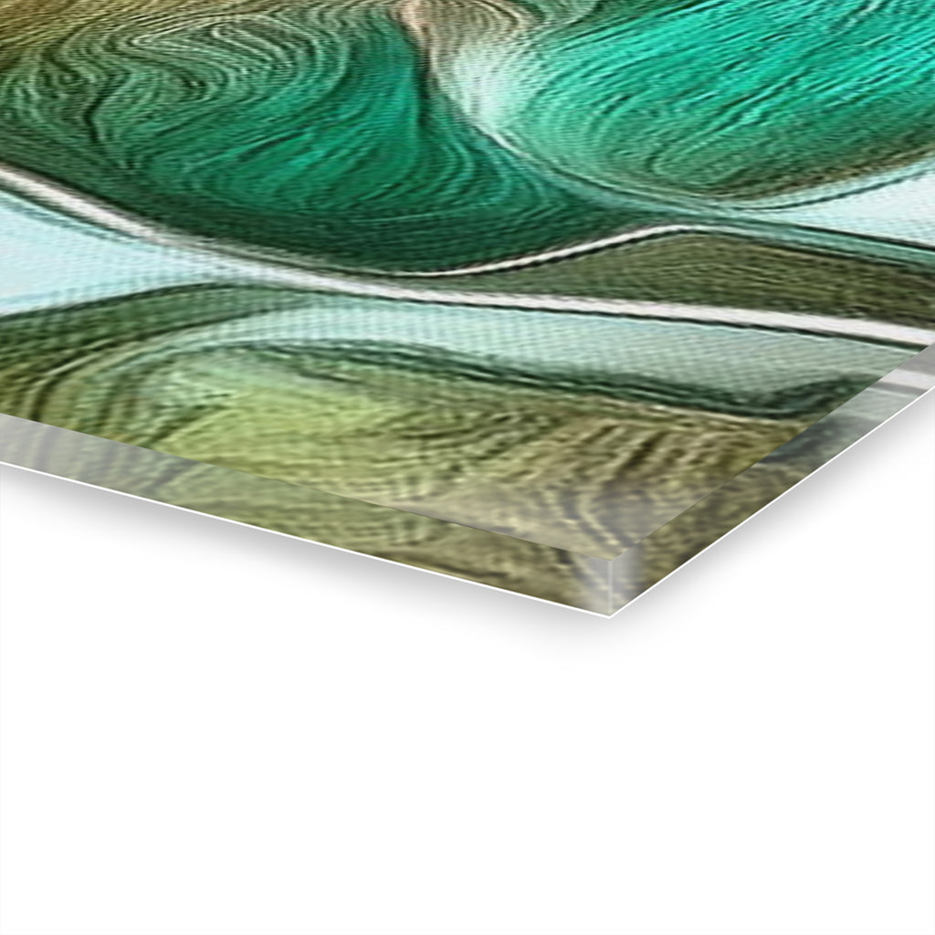 Abstract Green Flow Acrylic Print — Modern Wall Art (French Cleat Hanging)